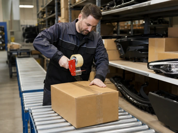 Emballage, fermeture de cartons et logistique automobile