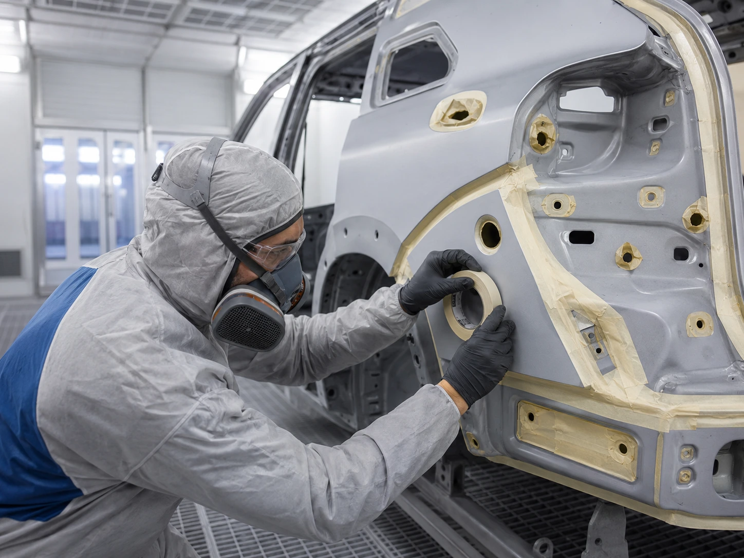 Protection avant passage cabine peinture automobile