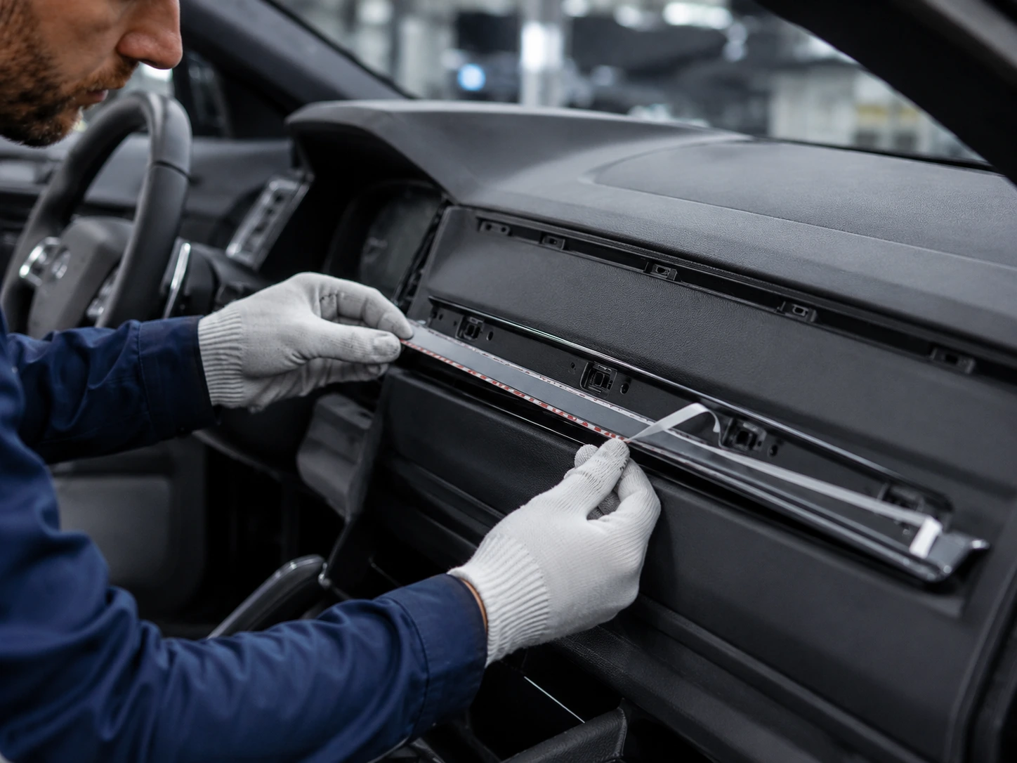Positionnement de garnitures avant vissage ou clipsage automobile