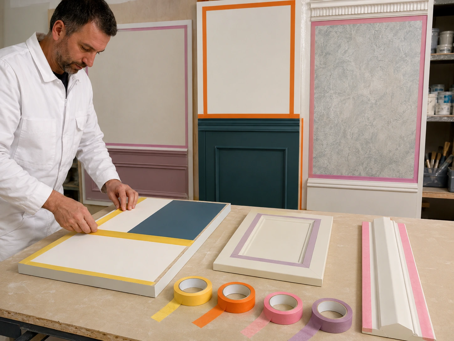 W206M - Ruban washi avant peinture