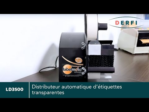 Vidéo d’utilisation du LD3500 pour distribution automatique de petites étiquettes transparentes