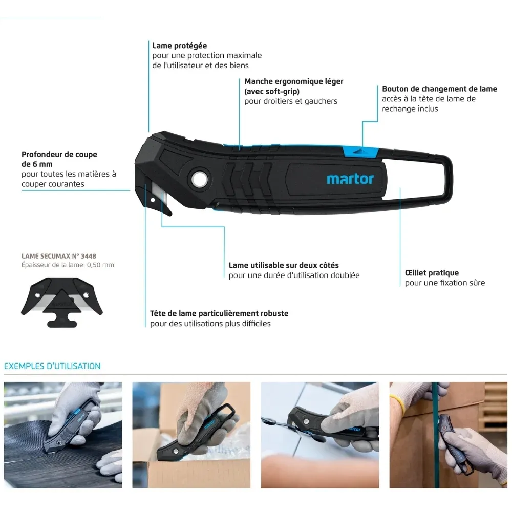 Schéma SECUMAX 350 avec exemples d’applications pour carton, film et emballage
