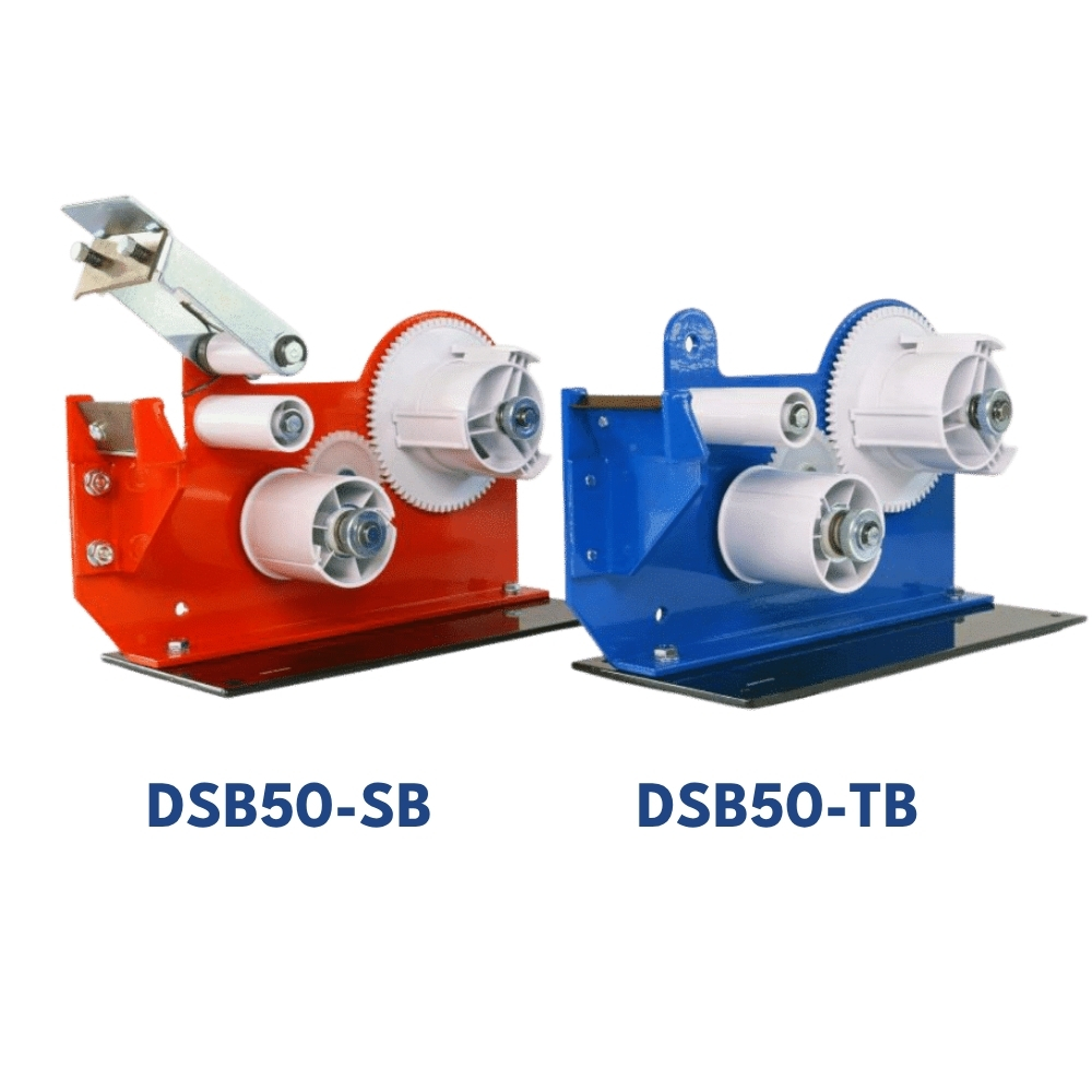 Vue du DSB50-TB avec bobine de récupération du liner intégrée
