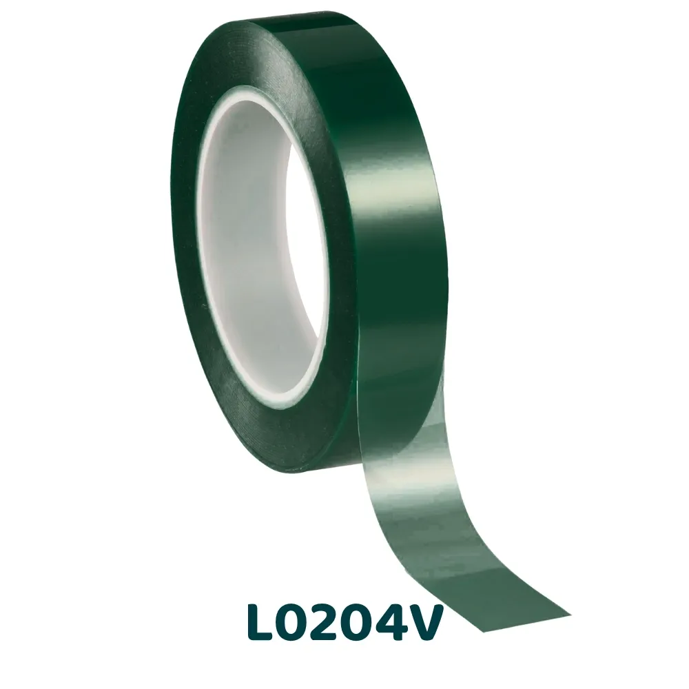 L0204V - Ruban polyester vert haute température silicone