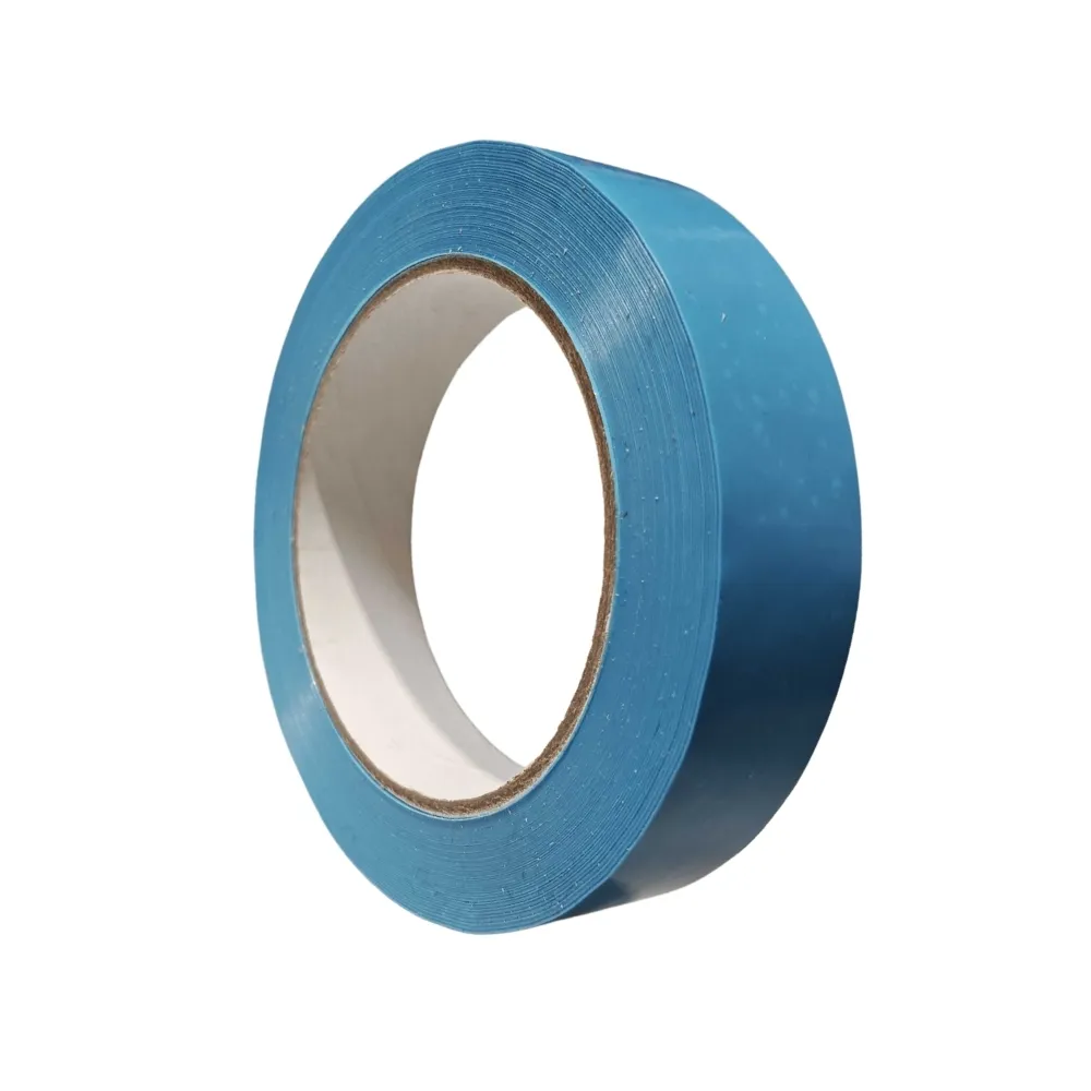 [E0303B-66-25] Cinta adhesiva PP azul para flejado y paletización