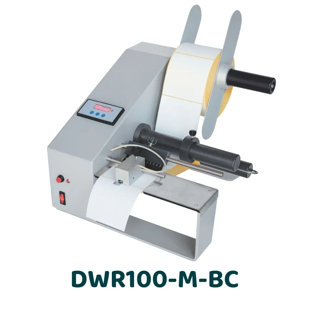 [DWR100-M-BC] DWR-M - Distributeur automatique d'étiquettes transparentes industriel (100 mm, Avec, Avec)