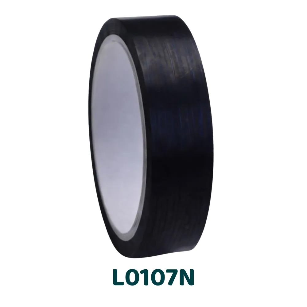 L0107N - Ruban polyester noir acrylique isolation électrique