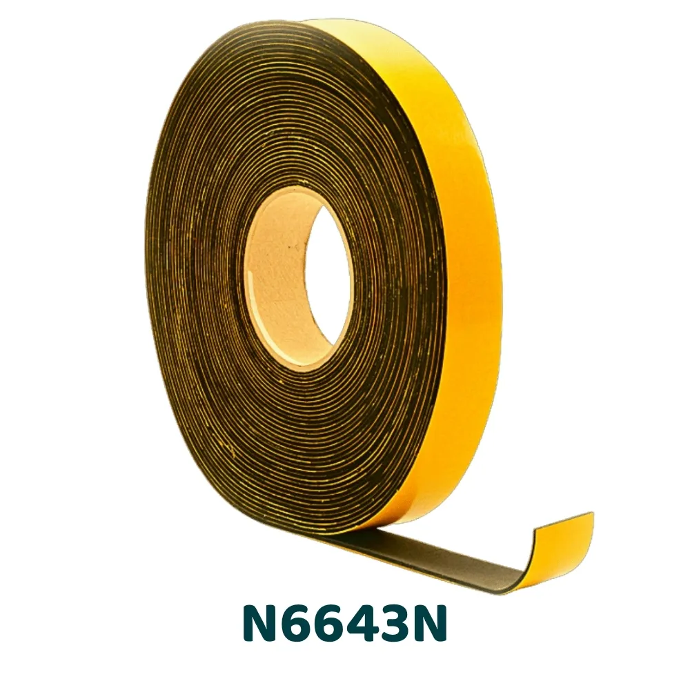 [N6643N-25-15] N6643N - Double face mousse PE noire forte adhésion 3 mm (15)