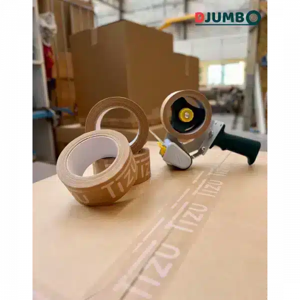 Rouleaux de ruban adhésif simple face kraft sur carton emballage