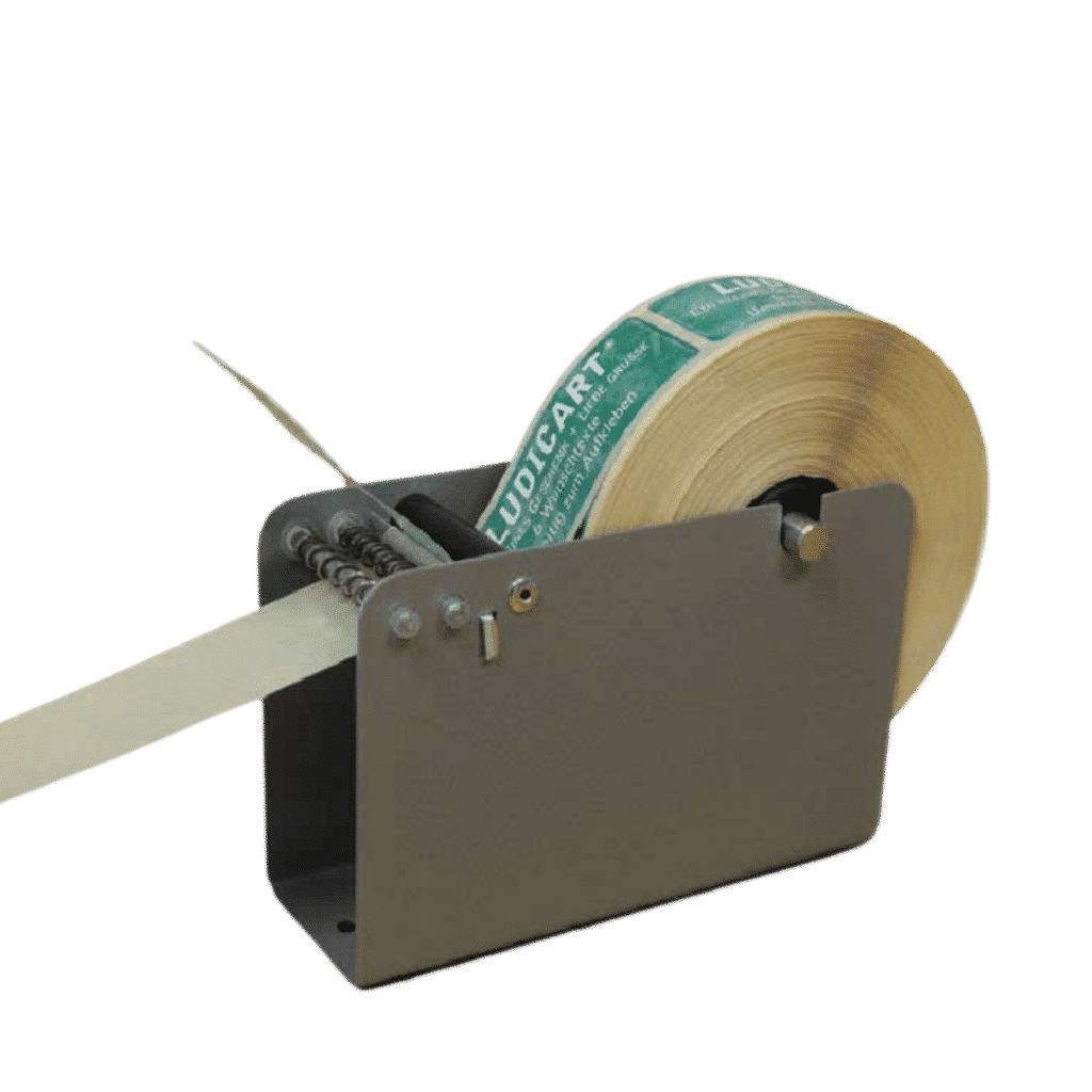 Transportable manual label dispenser for adhesive labels DLR